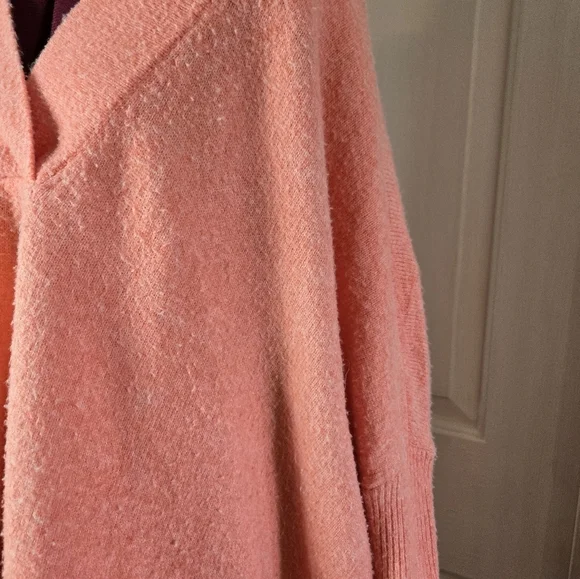 Anthropologie Super Soft Small Batwing Oversized Knit Sweater Salmon Pink - Picture 2 of 12